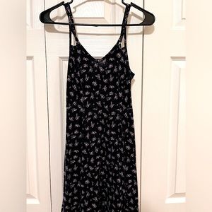 Dark blue dress with Purple flowers